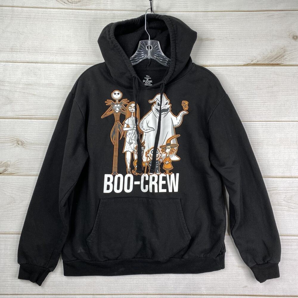 Disney Nightmare Before Christmas Hoodie Jr XL 15-17 Black Boo Crew Halloween